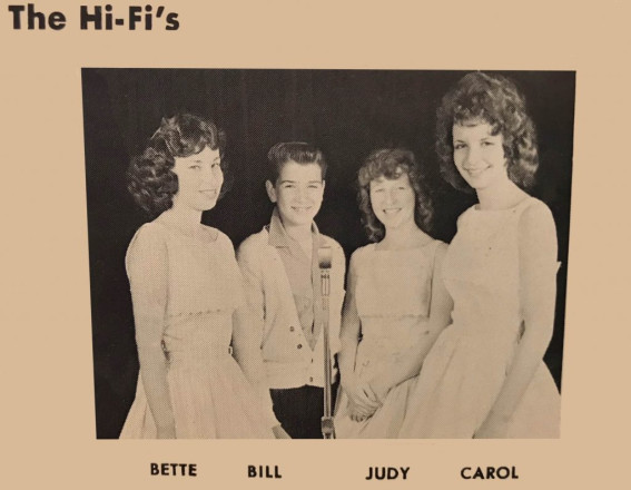From left to right: Betty Orchid, Bill Mosman, Judi (Harrington) Petze and Carol Finch. 